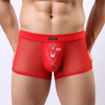 Мужские трусы-боксеры из сетки Cockcon Unzip-Me Boxer с пикантным принтом (Размер: XL) (Цвет: черный)