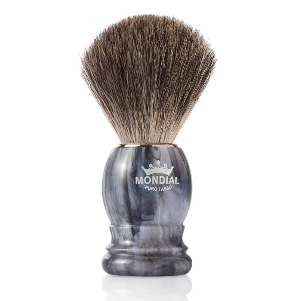 Помазок для бритья барсучий ворс Mondial 2-GREY-TEC