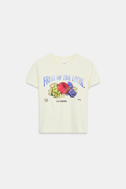 ZARA - FRUIT OF THE LOOM™ ФУТБОЛКА ИЗ ПЛОТНОГО ТРИКОТАЖА, ЭКРЮ