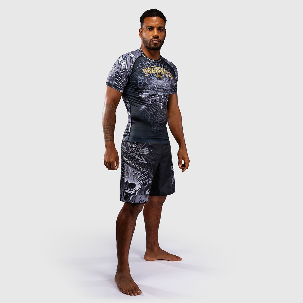 Рашгард Venum Wolf Atak Black/Grey S/S