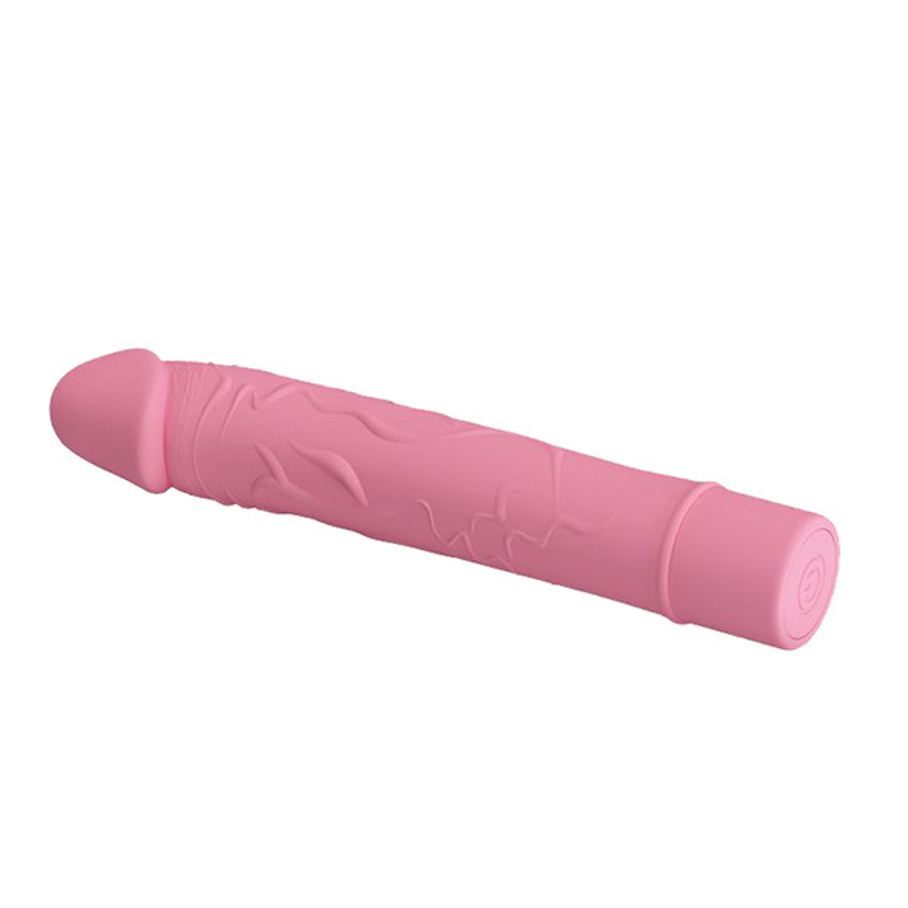 Нежно-розовый вибратор 15,5см с выделенными венками Pretty Love VIC BI-014701-1
