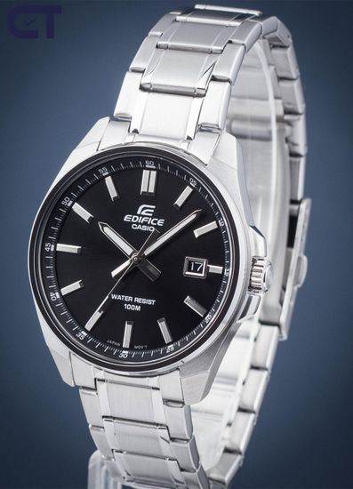 CASIO EFV-150D-1AVUDF EDIFICE мужские наручные часы — стальной хронограф с черным циферблатом