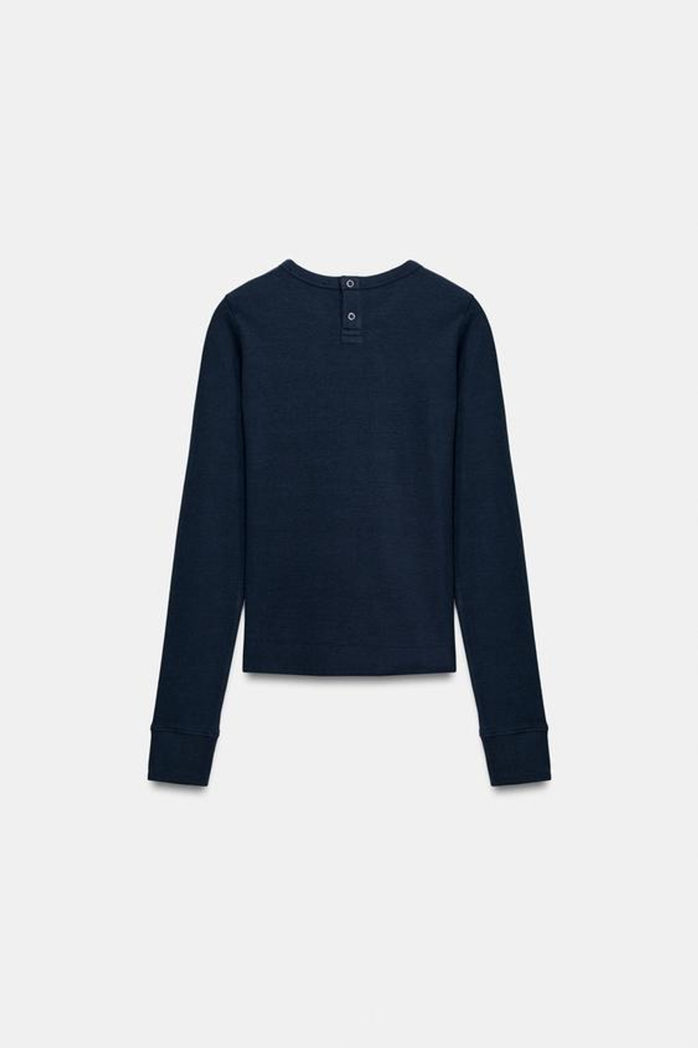 ZARA ФУТБОЛКА В РУБЧИК НА КНОПКАХ, МОРСКОЙ СИНИЙ
