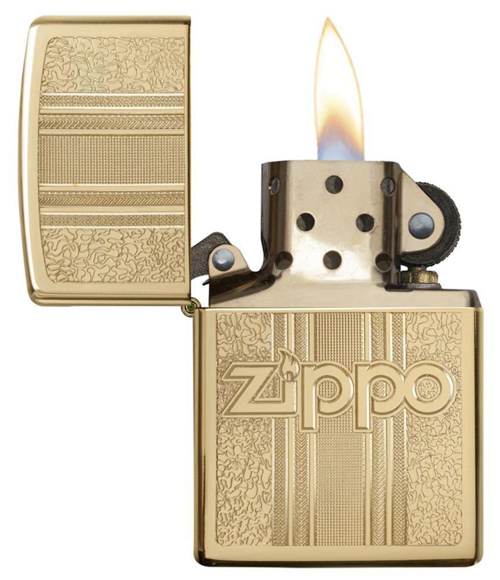 Зажигалка ZIPPO Classic с покрытием High Polish Brass и лого (29677) 1
