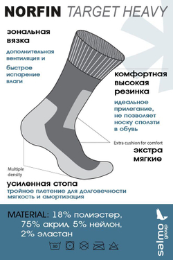 Носки Norfin T1P TARGET HEAVY р.(39-41) M
