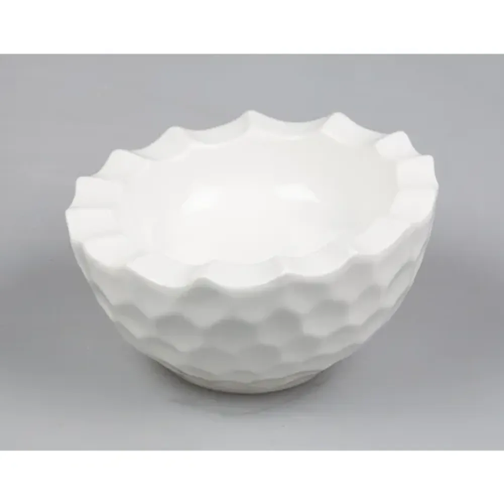 Салатник 150 мл d 15 см h8,5/7 см Crush Honeycombs белый фарфор P.L. Proff Cuisine [3]