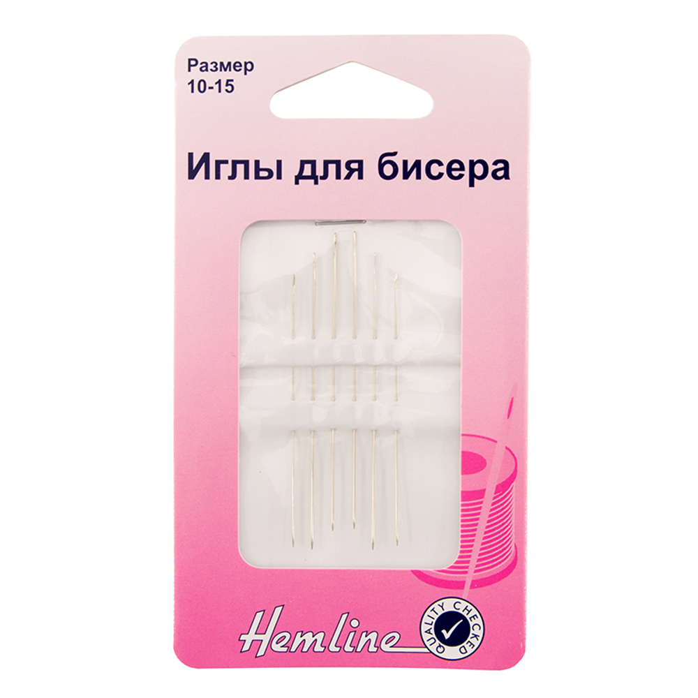 Иглы ручные для бисера металл, N10-15, 6 шт