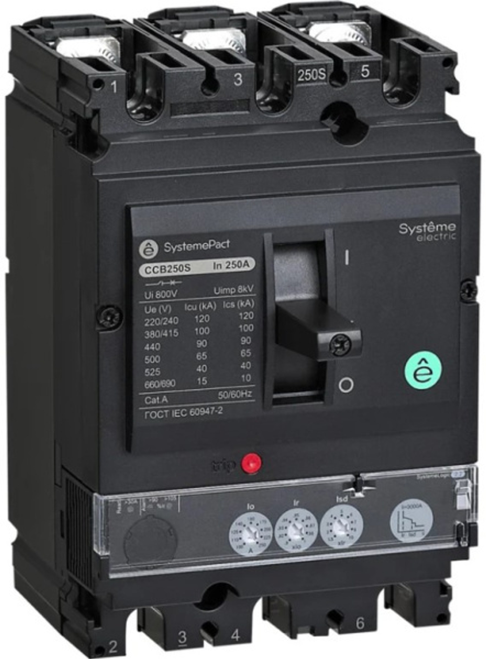 Автоматический выключатель в литом корпусе Systeme Electric SPC160N16022L3DF
