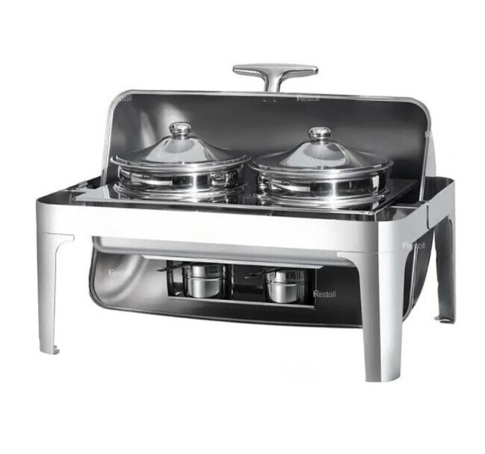 Мармит для первых блюд EKSI 61383 (прямоуг., с крышкой Roll Top, 2 емкости)