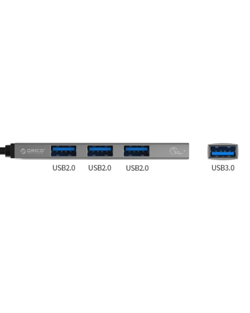 USB-С хаб Orico AH-13 4xUSB3.0 0.15м серый
