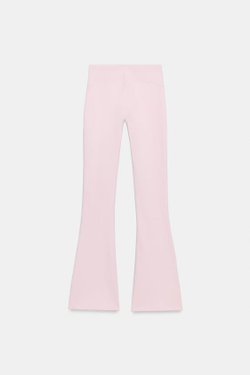 ZARA БРЮКИ FLARE ИЗ ФЛИСА, ПАСТЕЛЬНО-РОЗОВЫЙ