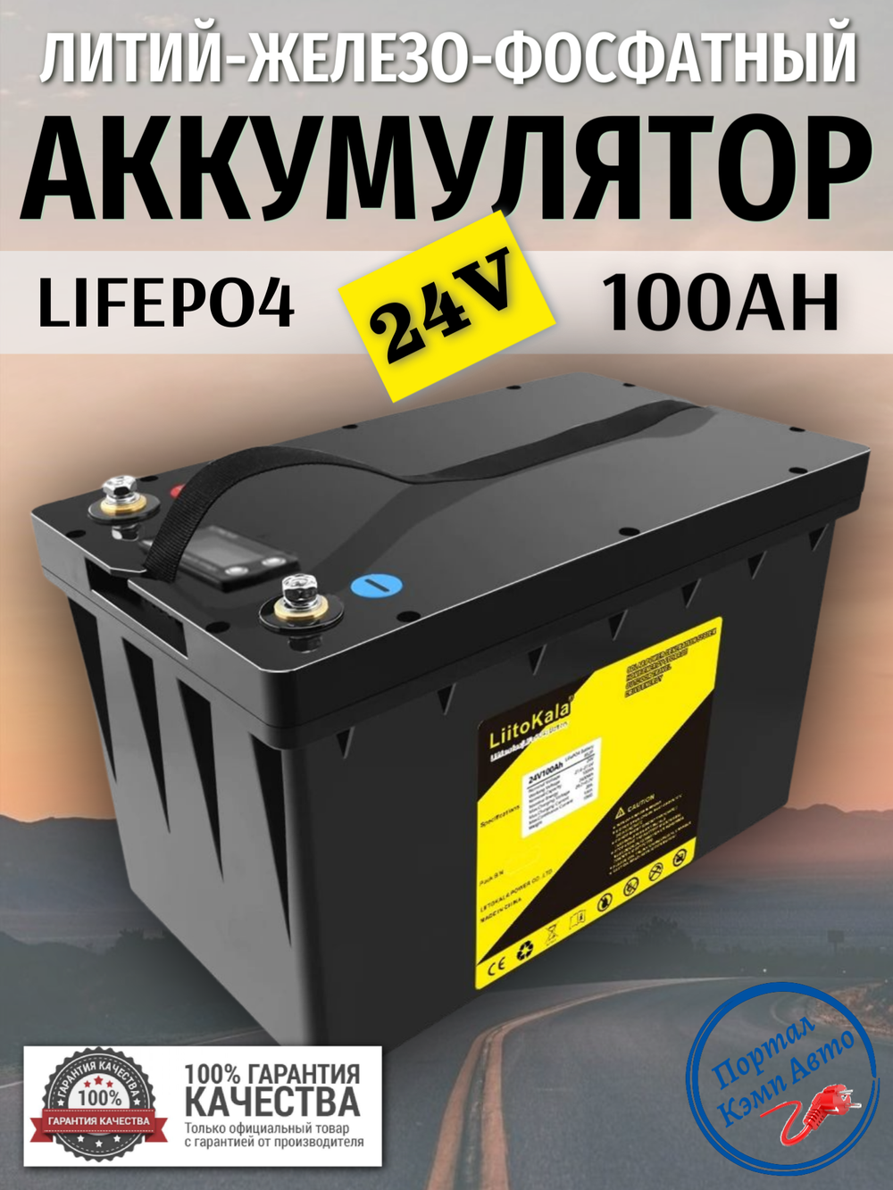 Аккумулятор Lifepo4 LIITOKALA 24V 100Ah
