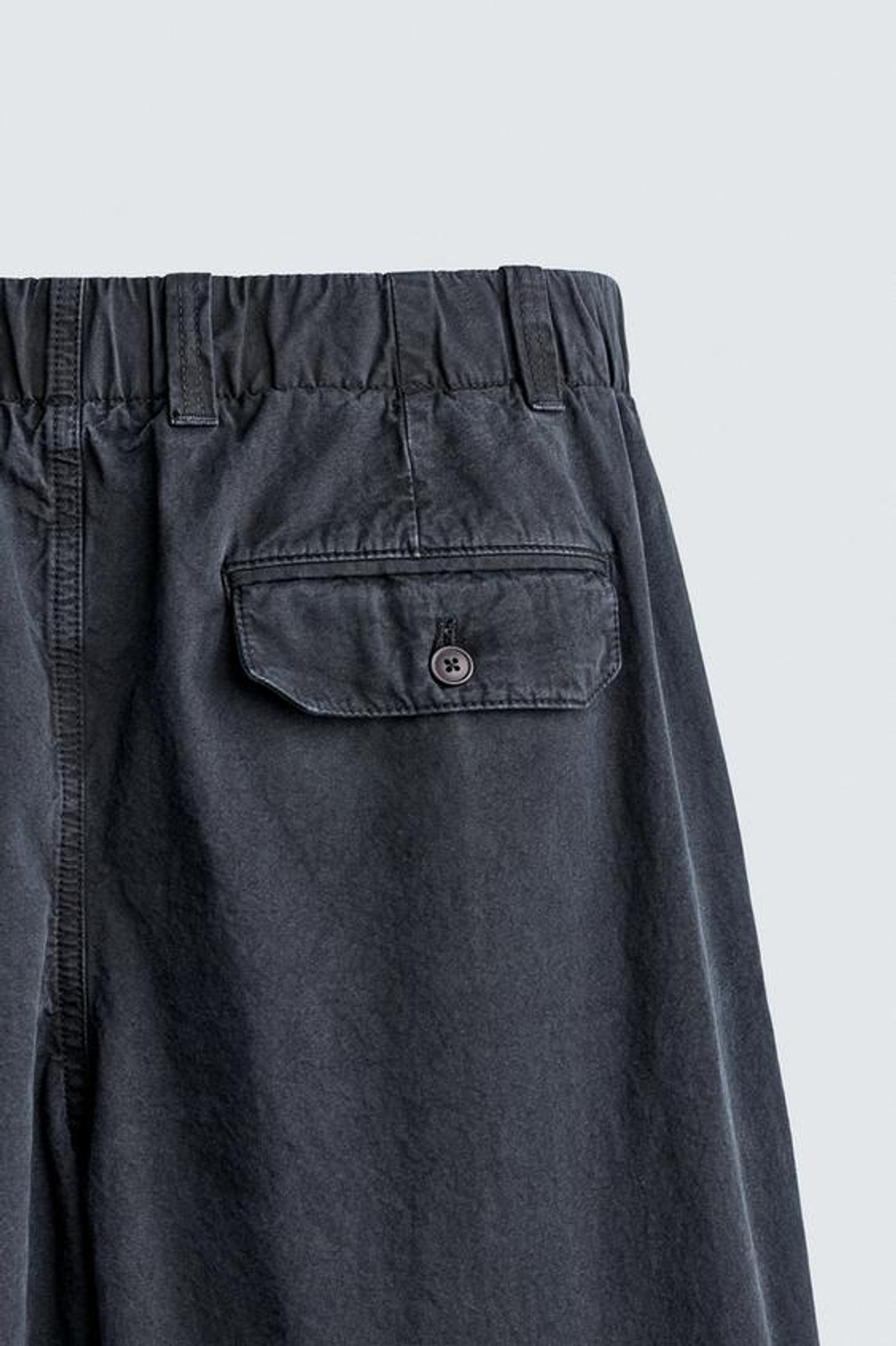 ZARA БРЮКИ PARACHUTE СВОБОДНОГО КРОЯ, СЕРО-СИНИЙ