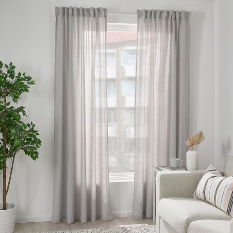 Комплект штор IKEA FJADERMOTT (ФЬЕДЕРМОТТ), Серый, 145х250 см, 2 шт