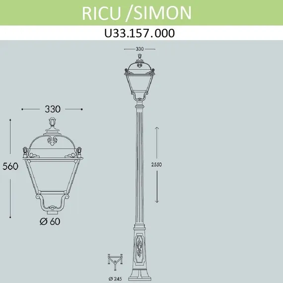 Наземный фонарь Simon U33.157.000.AYH27 Fumagalli