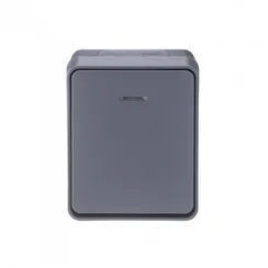 Выключатель одноклавишный с подсветкой IP54 Systeme Electric AtlasDesign Profi54 Антрацит ATN544013