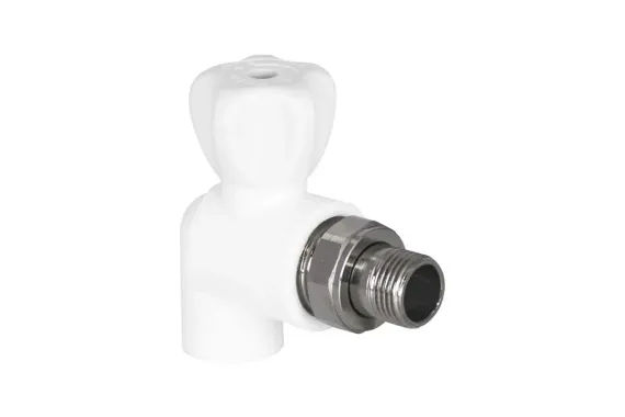 Кран шаровый TEBO сварка сгон НР 20*1/2" угловой белый 35283