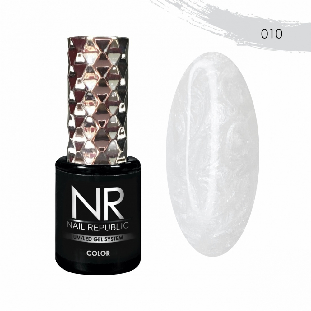 NR Гель-лак Pearl Print 010 жемчужный белый, 10 мл