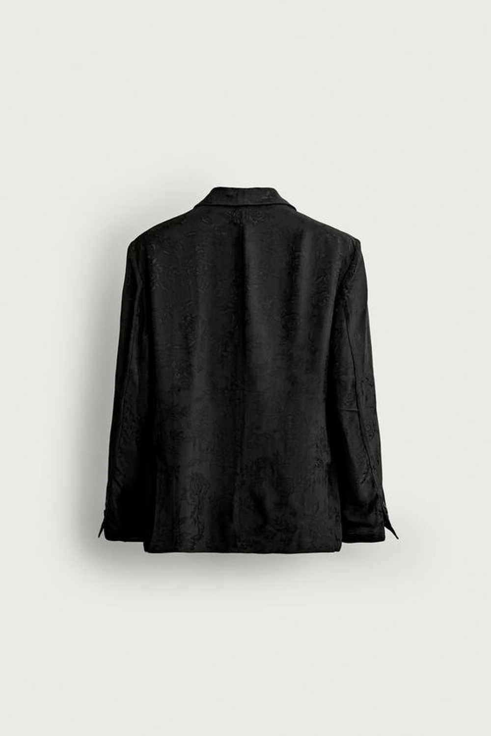 ZARA ЖАККАРДОВЫЙ БЛЕЙЗЕР С ЦВЕТОЧНЫМ ПРИНТОМ, ЧЕРНЫЙ