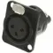 Neutrik NC3FD-S-1-B панельный разъем XLR female черненый корпус, золоченые винтовые контакты