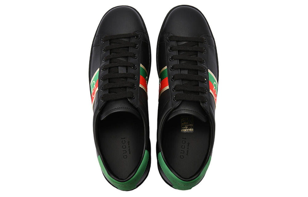 Gucci Wmns Ace Elastic Web "Interlocking G - Black" Women"s