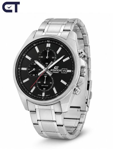 CASIO EFV-610D-1AVUDF EDIFICE мужские наручные часы — стальной хронограф с черный циферблатом