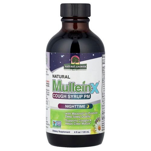 Nature's Answer, натуральный сироп от кашля Mullein-X® PM, для приёма перед сном, 120 мл