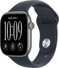 Apple Watch Series 12, 46 mm, GPS, Space Gray Aluminum, Navy Blue Sport Band, M/L