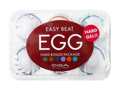 Набор из 6 мастурбаторов Tenga EGG II Hard Boiled с различным рельефом (Цвет: молочный)