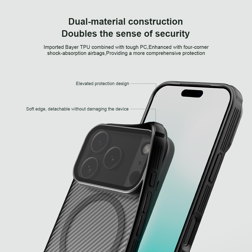 Чехол тонированный от Nillkin с MagSafe на iPhone 17 Pro, серия CamShield Prop Magnetic Case (версия с прозрачной крышкой объектива)