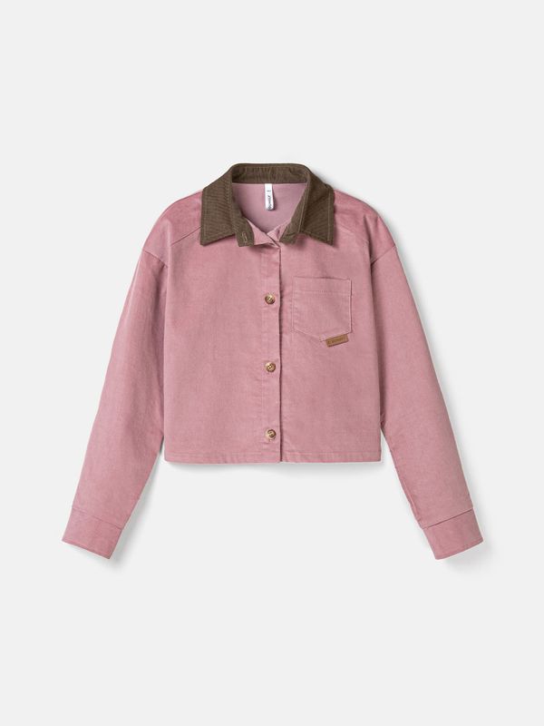 Рубашка вельветовая укороченная 