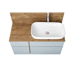 Тумба под раковину AQUATON Мишель 80 NEW подвесная, без столешницы  Дуб Рустикальный/Фьорд (1A256801MIX30)