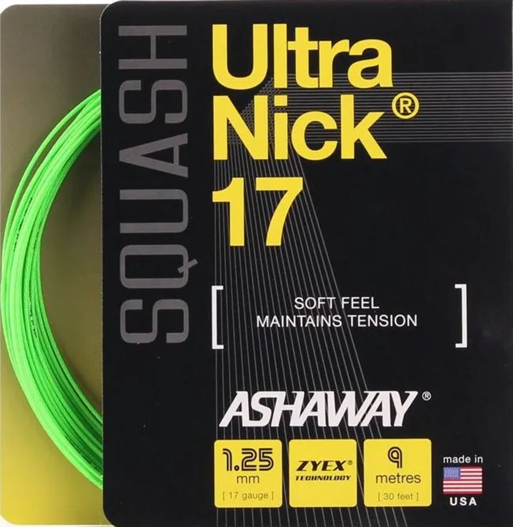 Струны для сквоша Ashaway UltraNick 17 (9 m) - green