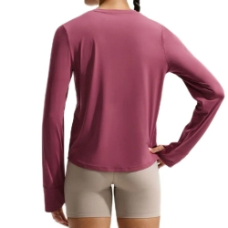 Женская теннисная футболка с длинным рукавом Nike One Classic Dri-Fit Long-Sleeve - pink smoke/white