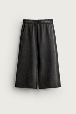 ZARA ДЖОГГЕРЫ RELAXED CROPPED FIT, АНТРАЦИТОВО-СЕРЫЙ