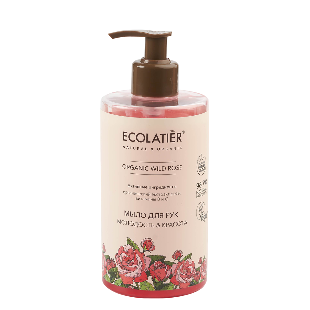 Мыло для рук Молодость и Красота ОRGANIC WILD ROSE 460мл (ECOLATIER)