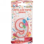 Свеча для торта Цифра Воздушные шары «9» 6 см