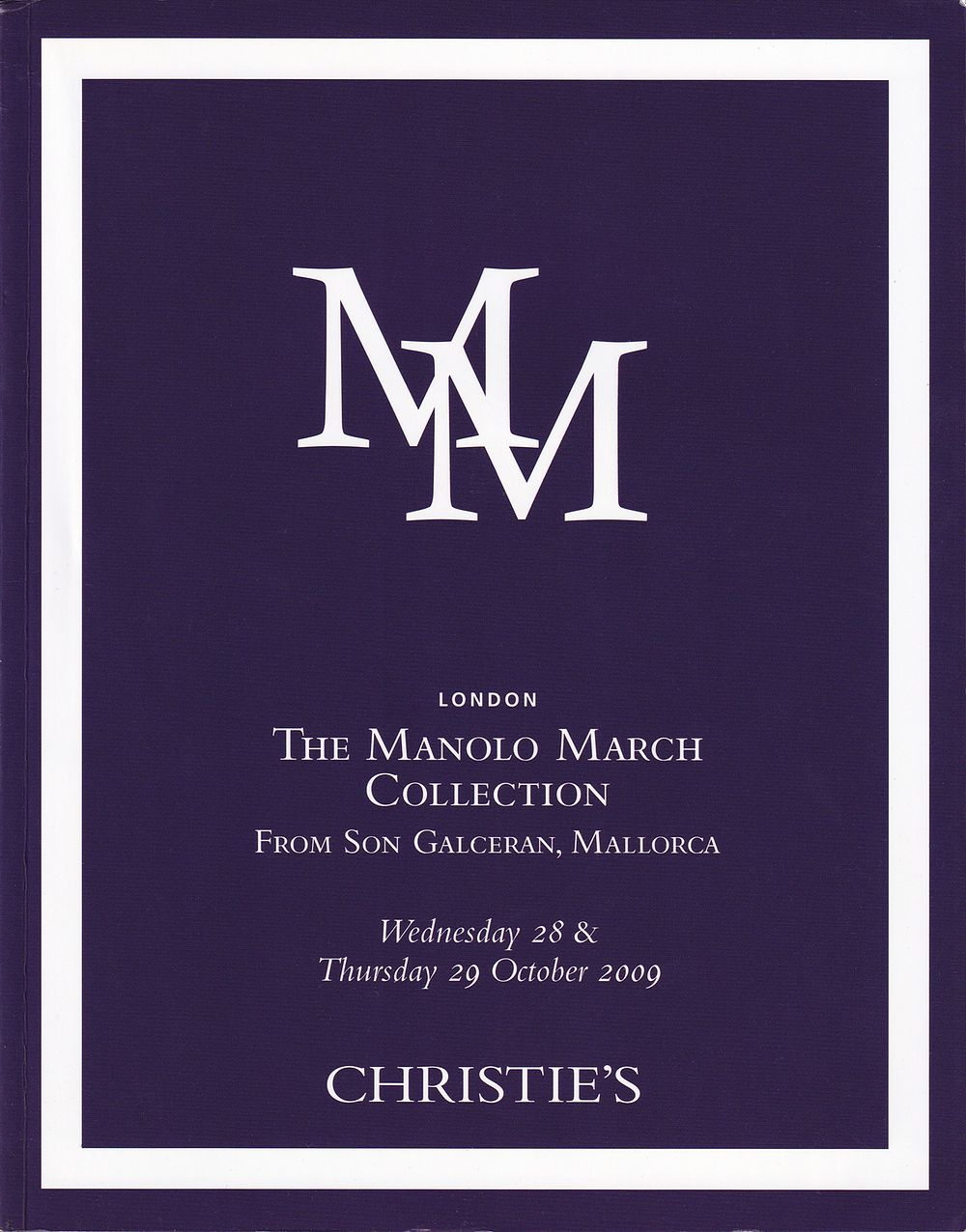 Каталог аукциона Christie's, Лондон, Коллекция Маноло Марч от 28-29 октября 2009 года