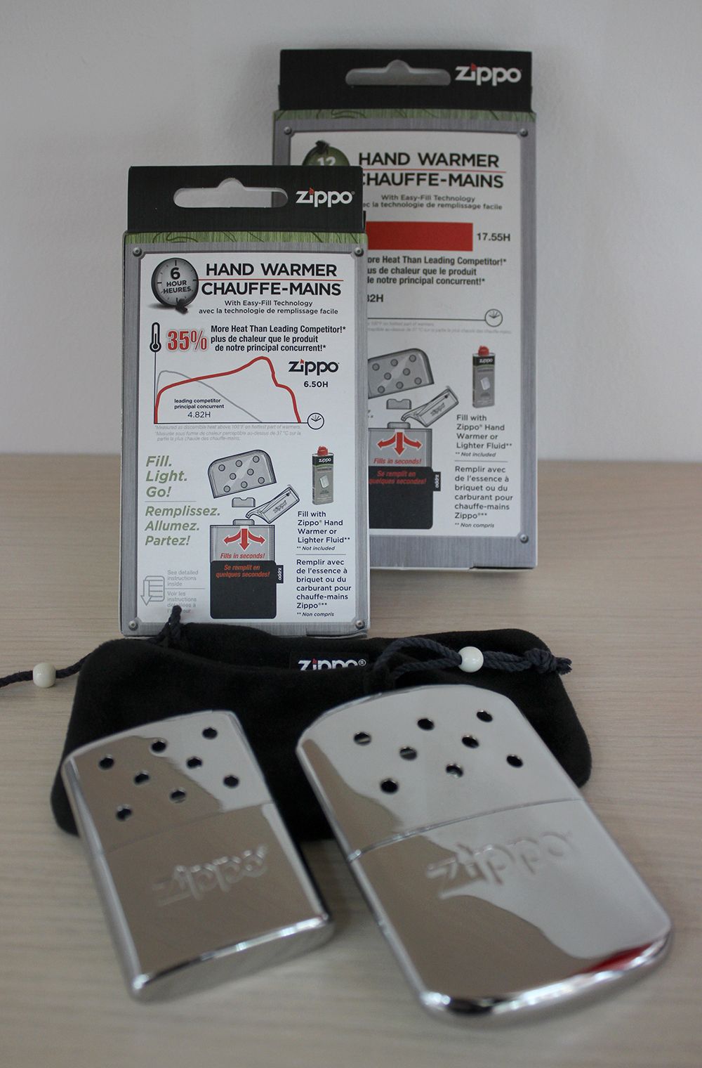 Каталитическая грелка ZIPPO High Polish Chrome сталь серебро на 12 ч, 66x13x99 мм (40365)