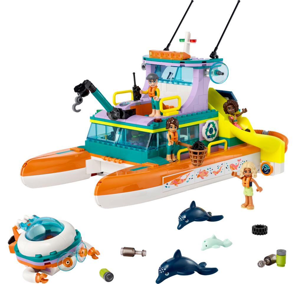 Конструктор Лего Френдс Морская спасательная лодка | LEGO Friends Sea Rescue Boat - 41734, 717 деталей (7+)