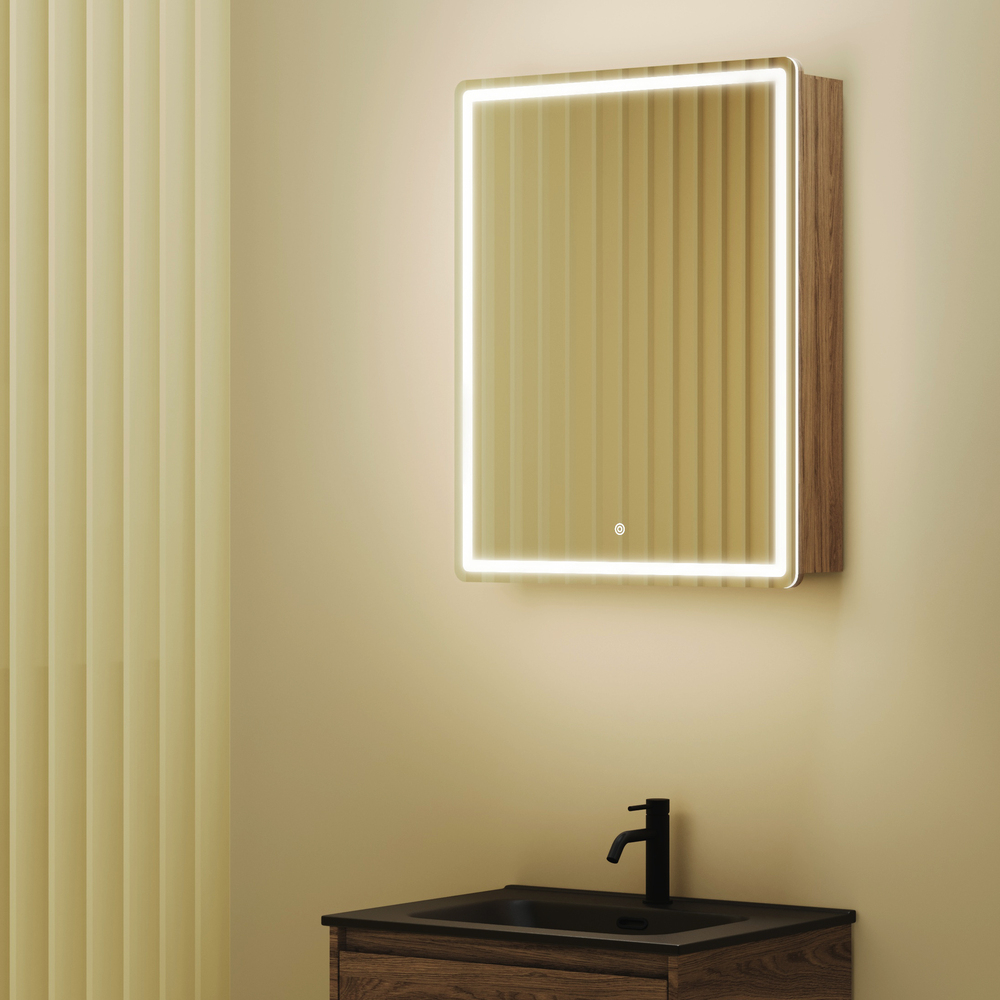 Зеркальный шкаф Sancos Mirror 590x150х740 мм, с LED подсветкой, арт. MI60ECH
