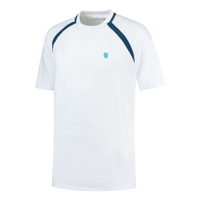Мужское теннисное поло K-Swiss Mesh Crew 2 T-Shirt Men - White