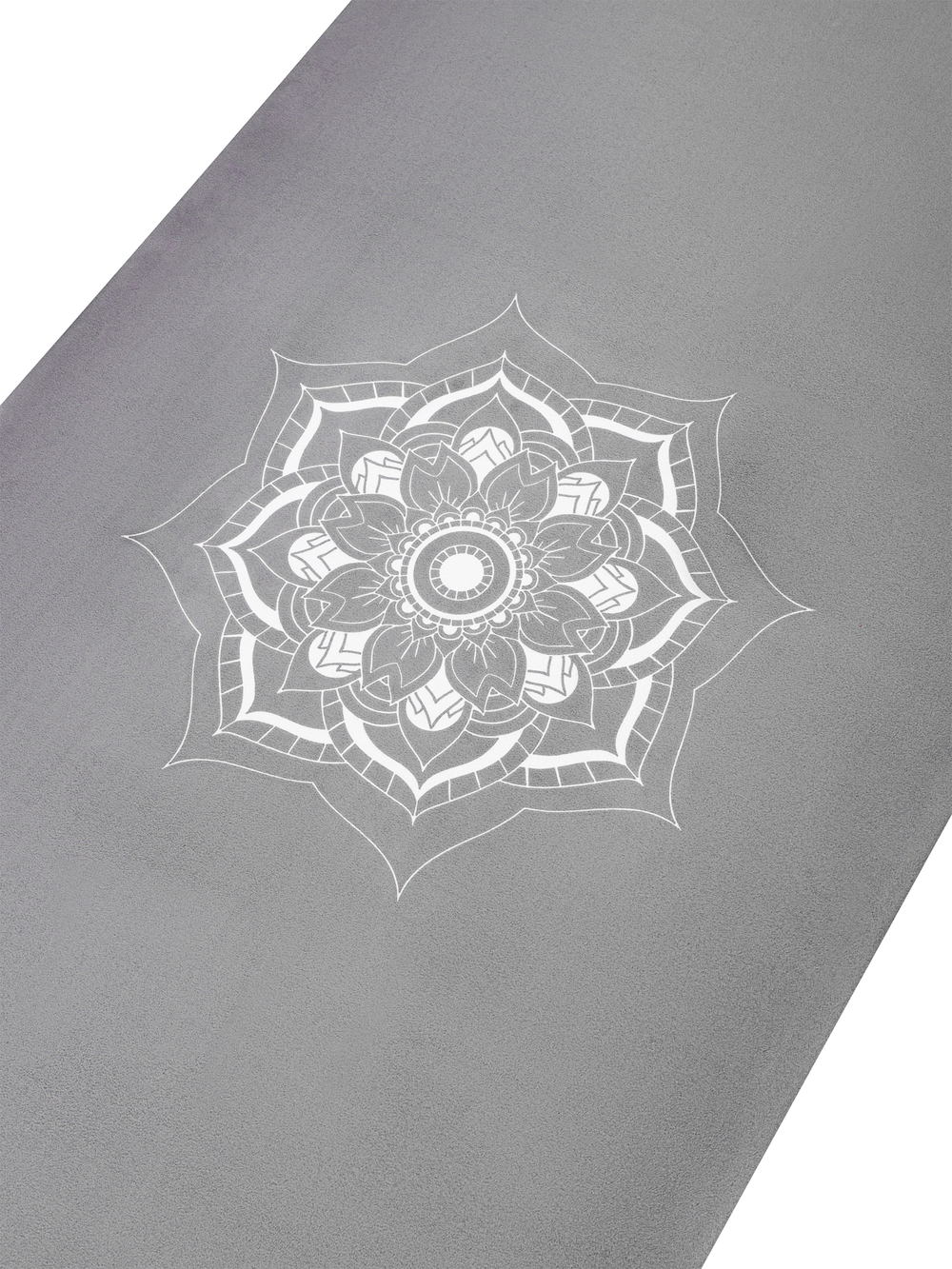 Легкий и тонкий коврик для йоги Mandala Grey 185*68*0,1 см из микрофибры и каучука