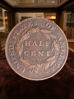 1/2 цента Полцента 1836 года США Копия монеты медь патина