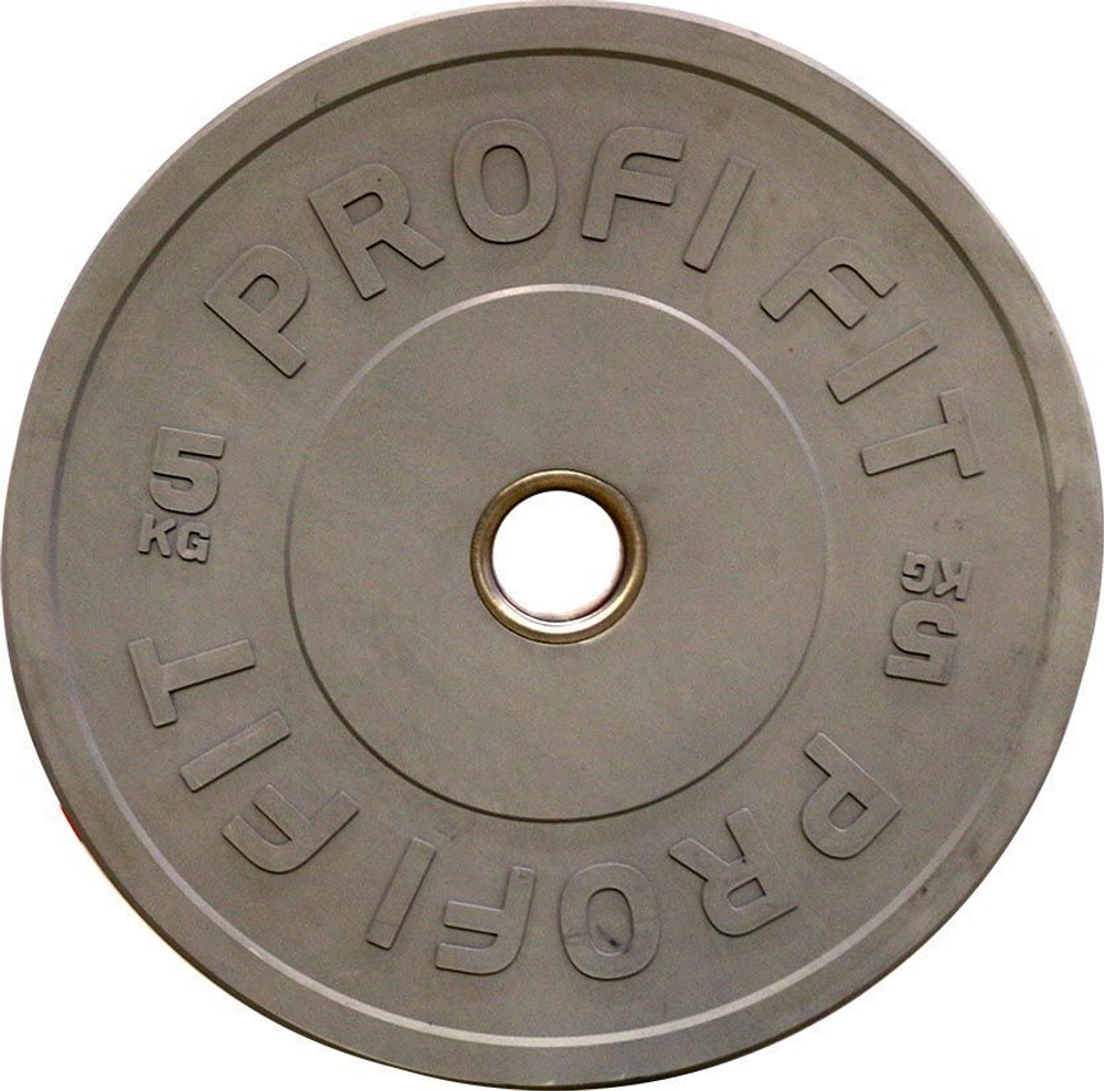 Диск для штанги каучуковый, цветной D51 мм PROFI-FIT  5 кг
