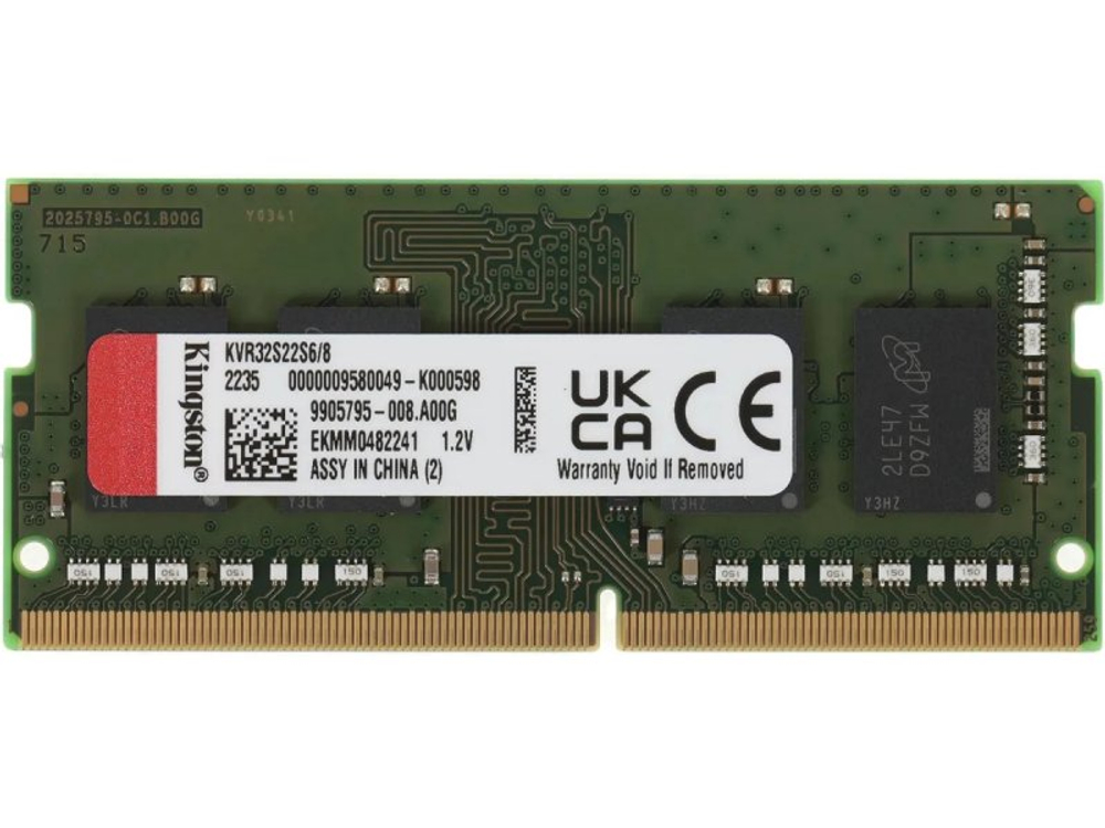 Оперативная память Kingston Value KVR32S22S6/8, DDR4 1х 8ГБ 3200 МГц, SODIMM, RTL