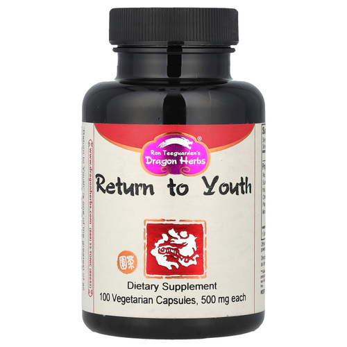 Dragon Herbs, сила молодости, 500 мг, 100 вегетарианских капсул