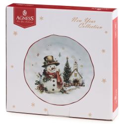 ТАРЕЛКА ЗАКУСОЧНАЯ AGNESS "С НОВЫМ ГОДОМ!" 17*3 СМ (КОР=24ШТ.)