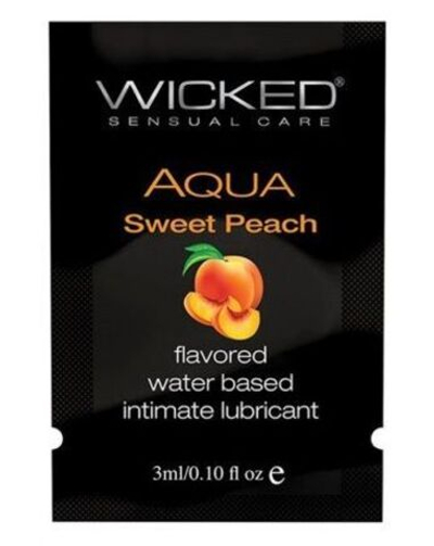 Лубрикант с ароматом спелого персика Wicked Aqua Sweet Peach - 3 мл.