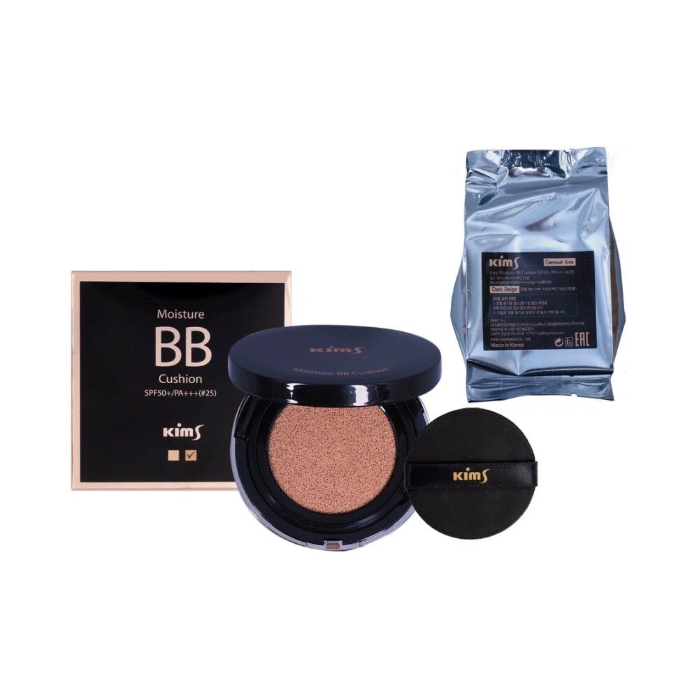 BB-Кушон Kims Moisture BB Cushion (SPF50+/PA+++) (#25, темно-бежевый), 15 г х 2